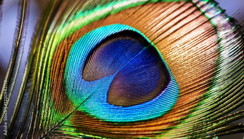 Fototapeta premium peacock feather close up