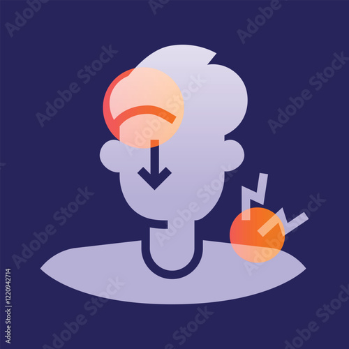 Myasthenia gravis glassmorphism illustration.