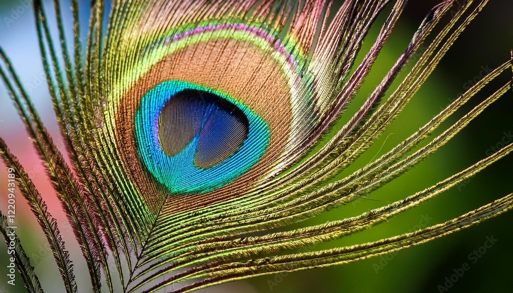 Obraz premium peacock feather closeup