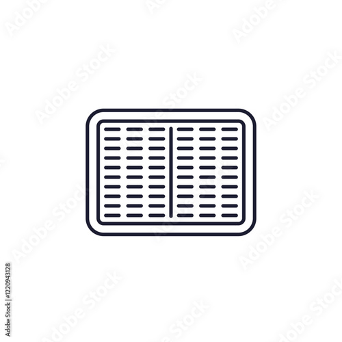 Air filter line icon on white
