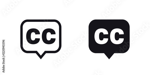 closed captions icon, subtitles for video and movies