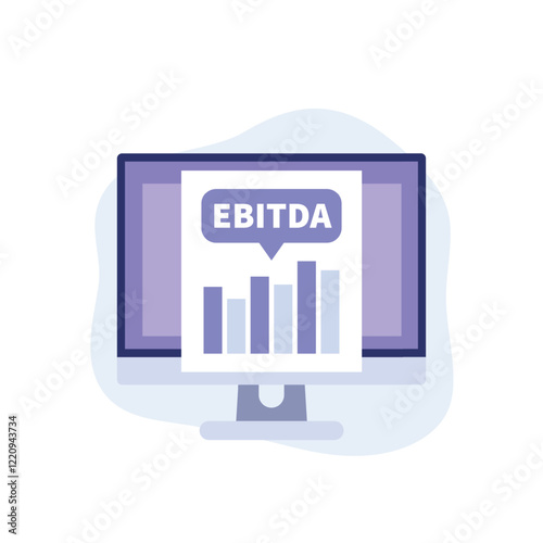 EBITDA, Earnings before interest, taxes, depreciation and amortization vector illustration