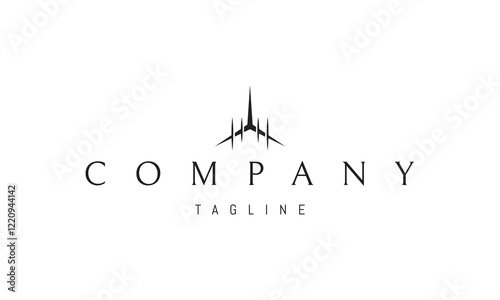 Vector logo with an abstract image of a futuristic drone.