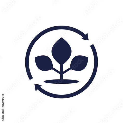 Regenerative agriculture icon, sustainable farming