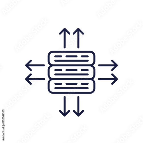 Scalability or scalable technology line icon on white
