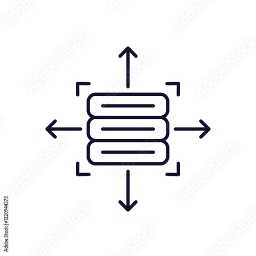 Scalability, scalable technology line icon
