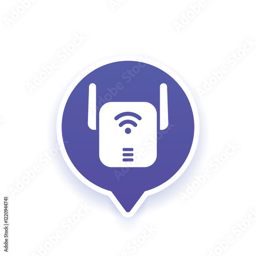 WiFi extender icon, Wi-Fi signal booster vector