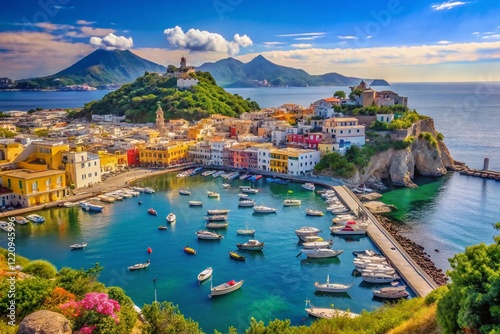 Ischia's Porto Naturale: Stunning Candid Shot of Capri, Procida & Sorrento in the Background