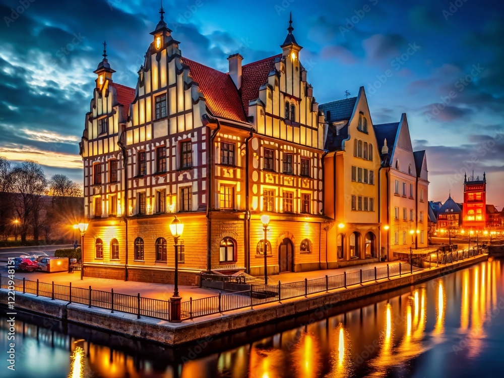 Fototapeta premium Kaliningrad Marzipan Museum: Low-Light Architectural Photography