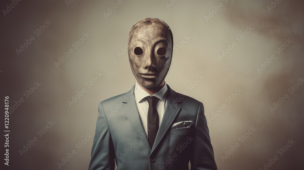 Obraz premium A person with a question mark instead of a head, soft light background,generative ai illustration