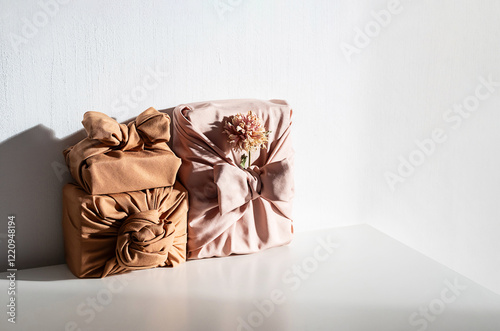 Eco friendly gifts wrapped fabric.