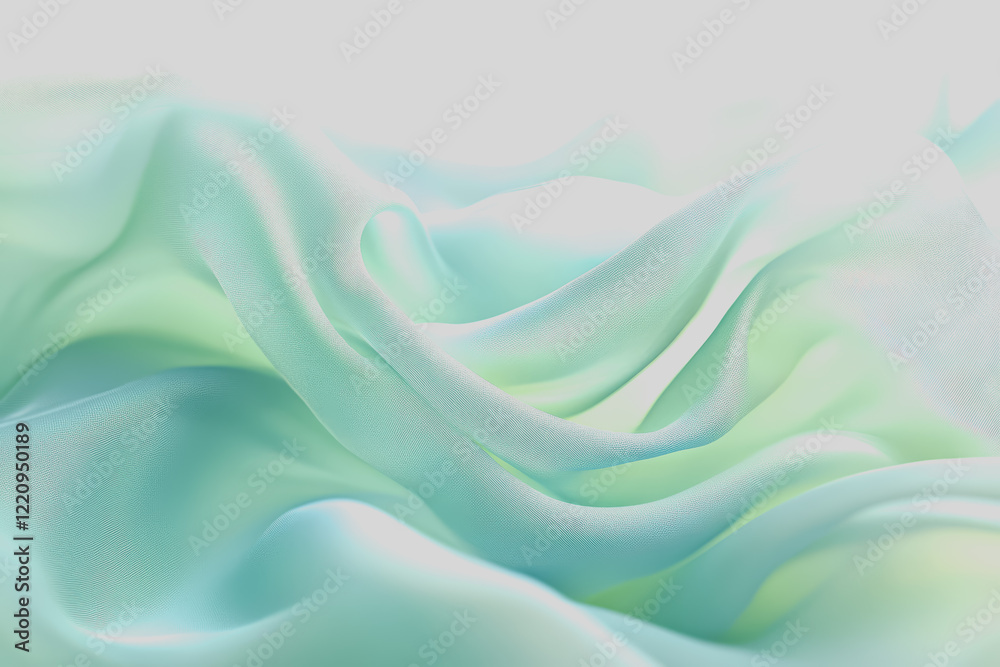 Fototapeta premium Light blue and white background, light green and light blue gradient soft edges, blurred foreground.
