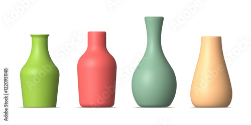 Unique ceramic vases collection in vibrant colors and shapes