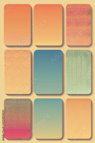 70s Retro Gradient Poster Collection: Groovy Geometric Wall Art for Vintage Decoration