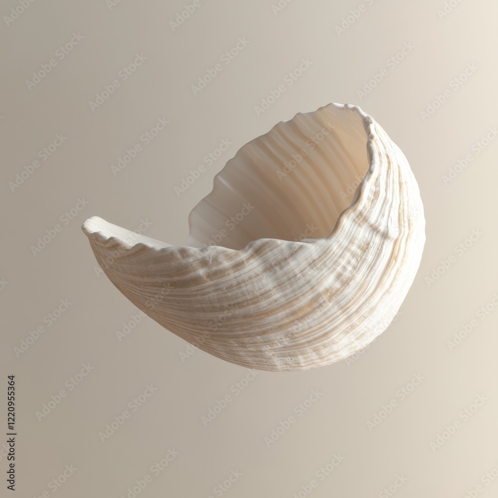 Delicate Illuminated Shell Floating Softly in Topaz Light Delicate Illuminated Shell Floating Softly in Topaz Light