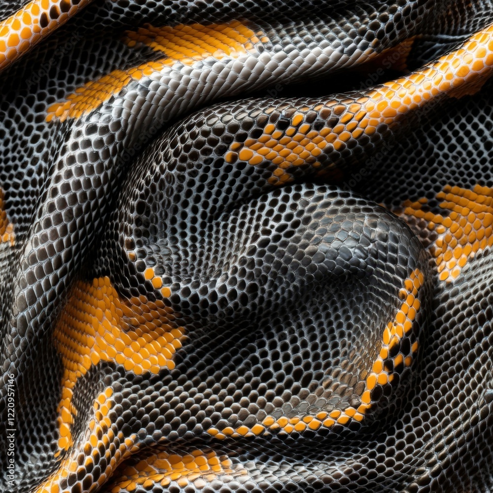 Fototapeta premium Ball python snakeskin animal pattern, seamless, tileable.