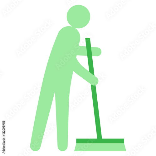 person with a mop. housekeeping icon