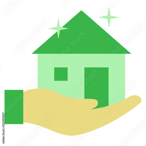 home service cleaning. house in hand icon
