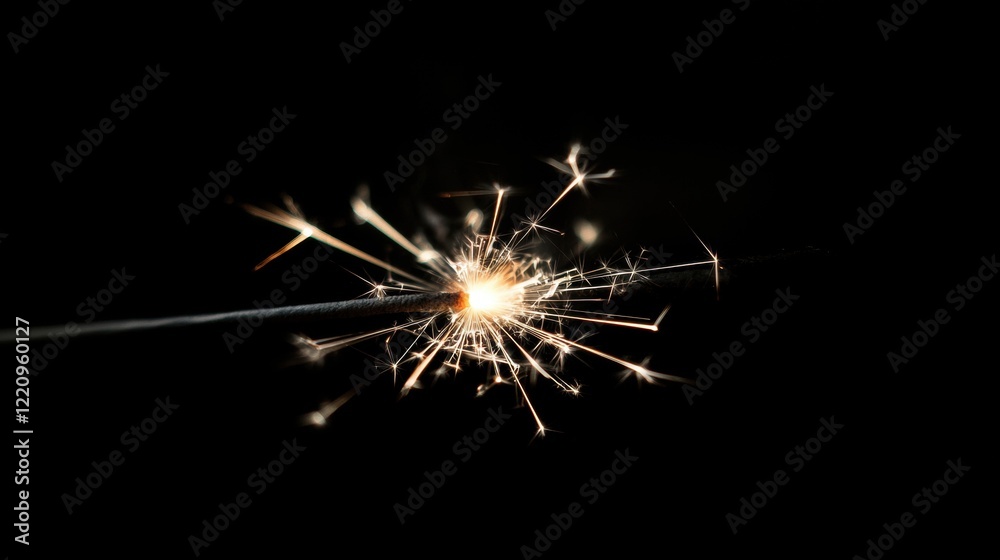 Obraz premium A sparkler is lit up in the dark