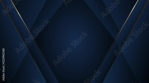  Dark blue luxury premium abstract background and gold lines.