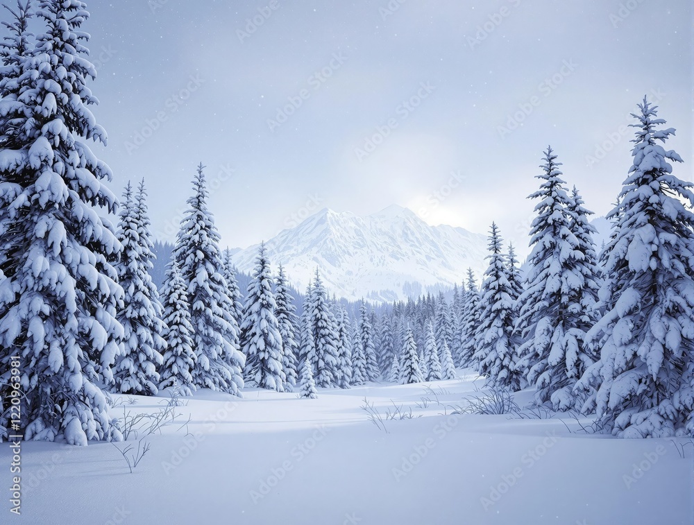 Bleak scenery of snowstorm in the wild forest during winter, blizzard, trees, snow Bleak scenery of snowstorm in the wild forest during winter, blizzard, trees, snow