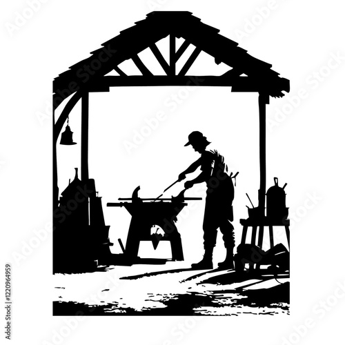 Blacksmith Vector Logo Design