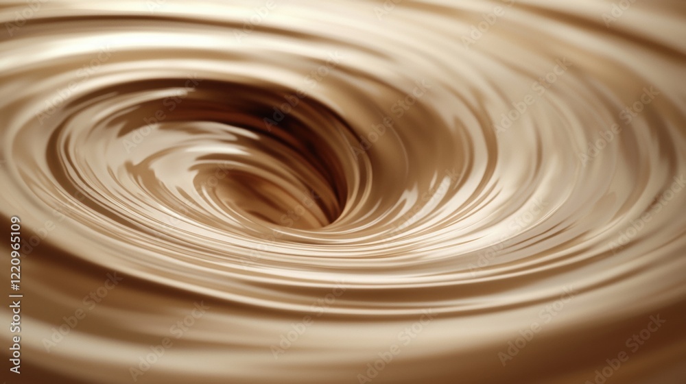 A swirl of chocolate is shown in a close up