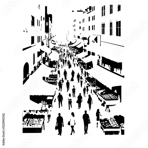 Street Market Vector Logo Design