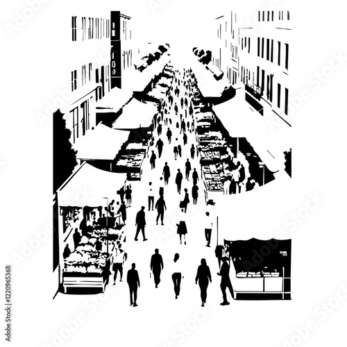 Street Market Vector Logo Design