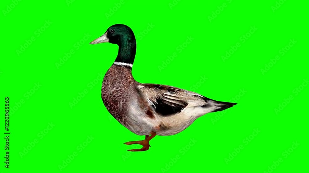 Duck Walking Green Screen (Loopable)
