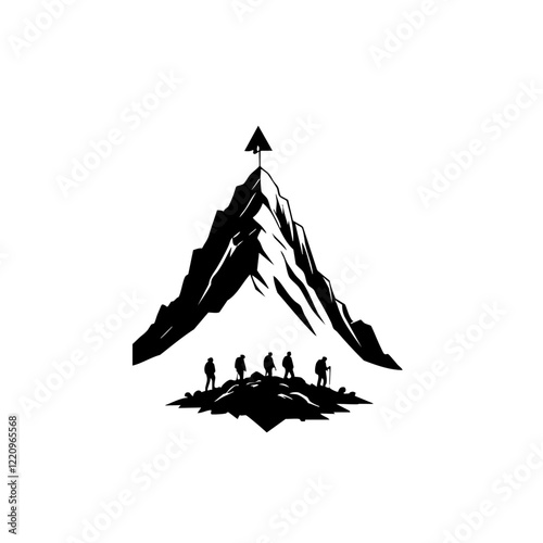 Mountain Climbers Vector Logo Design
