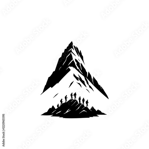 Mountain Climbers Vector Logo Design