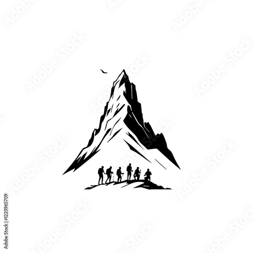 Mountain Climbers Vector Logo Design