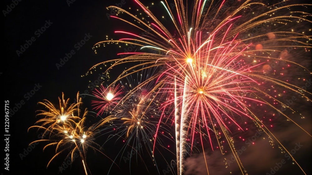 Close-up of fireworks explosion with sparks and lights, color, burst, fireworks, spark, dramatic Close-up of fireworks explosion with sparks and lights, color, burst, fireworks, spark, dramatic