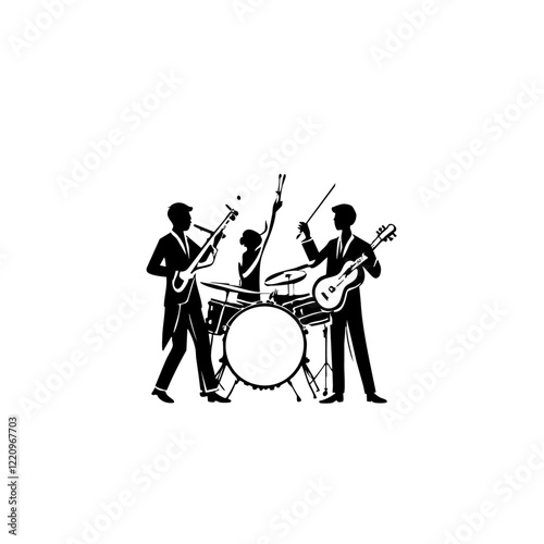 Music Band Vector Logo Design