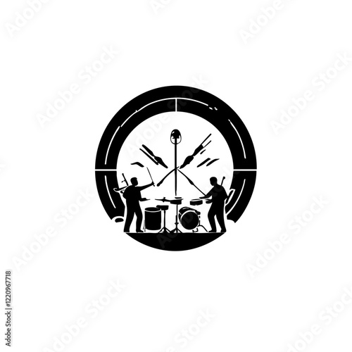 Music Band Vector Logo Design
