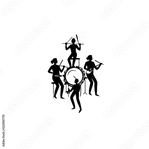 Music Band Vector Logo Design