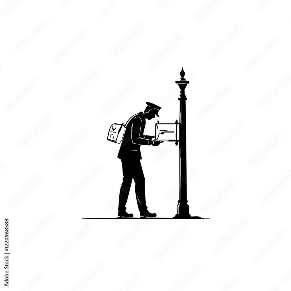 Obraz premium Mail Man Vector Logo Design