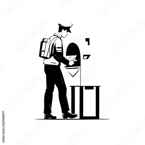 Mail Man Vector Logo Design