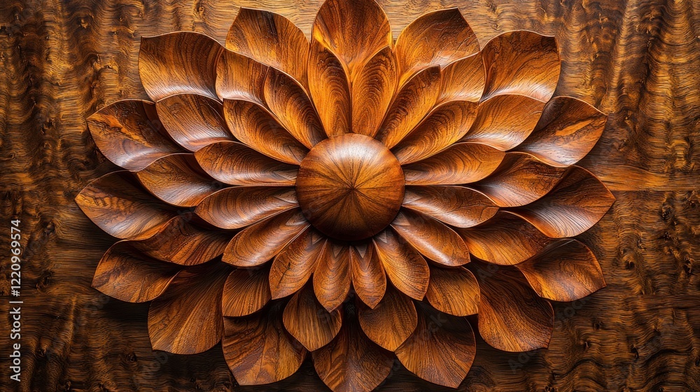 Intricate Wooden Flower Carving Decorative Wall Art Intricate Wooden Flower Carving Decorative Wall Art