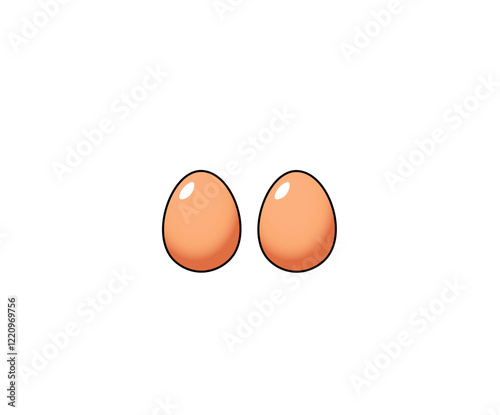 Vector illustration of two eggs on white background