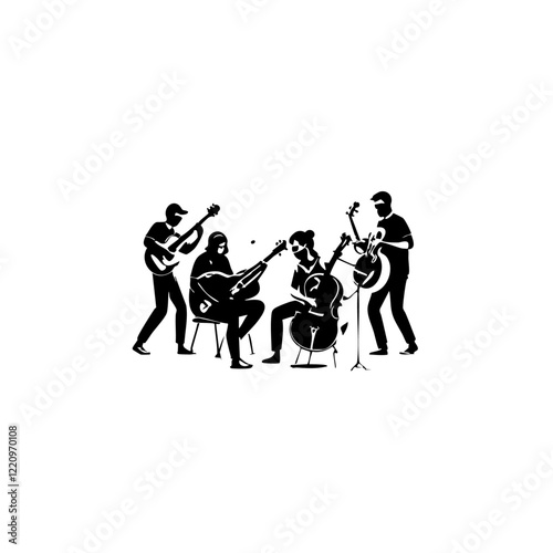 Music Band Vector Logo Design