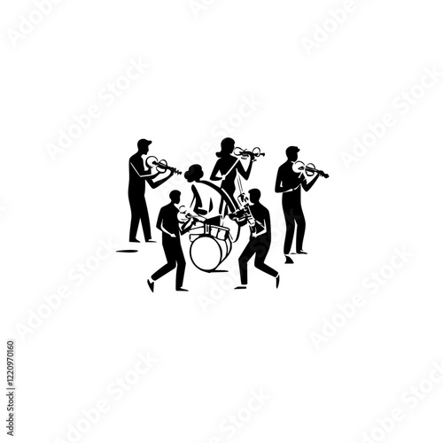 Music Band Vector Logo Design