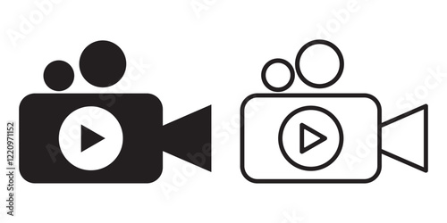 Video icon vector. Video camera icon vector. Video camera icon vector Illustration, movie icon, vector video sign, Video vector icon on transparent background, Video icon, video camera icon