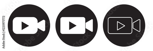 Video camera icon vector recording icon film cinema symbol reel play media camcorder video call multimedia graphic design