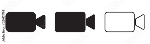 Video icon vector. Video camera icon vector. Video camera icon vector Illustration, movie icon, vector video sign, Video vector icon on transparent background, Video icon, video camera icon