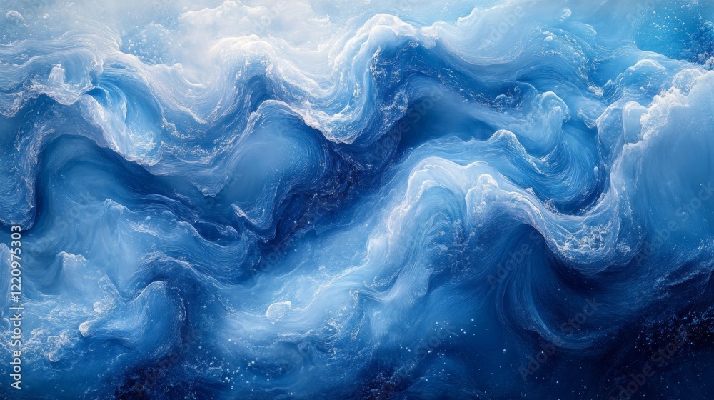 Abstract blue marble waves in fluid motion Abstract blue marble waves in fluid motion