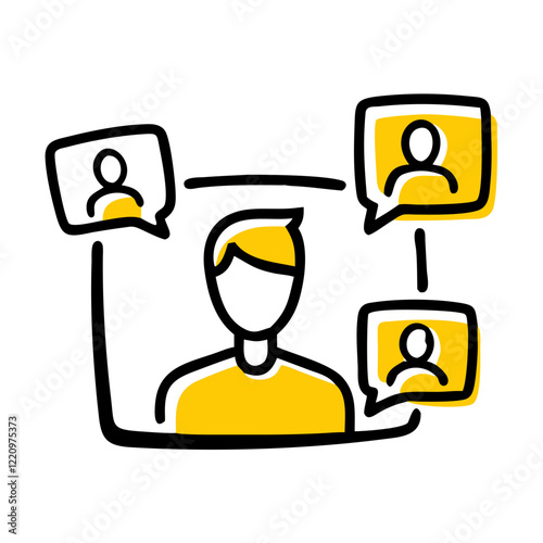 Video chat with multiple participants in minimal design
