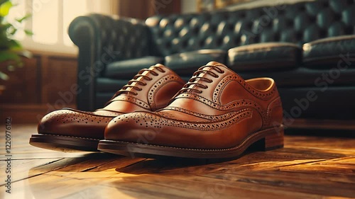 Experience the artistry of exclusive handmade leather shoes displayed in a chic interior. Each pair reflects exquisite craftsmanship and timeless style, perfect for any occasion.