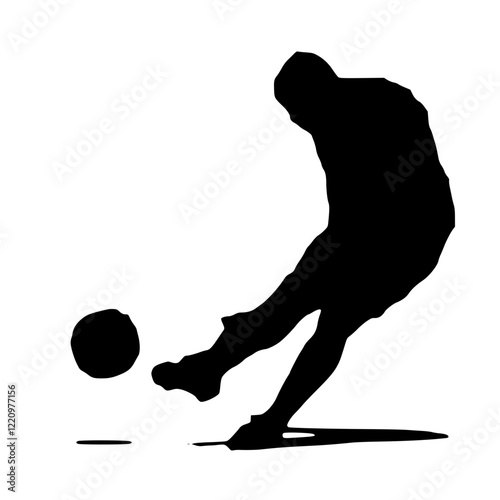 Silhouette of a Football Player Kicking: A powerful silhouette of a football player in mid-kick, showcasing the dynamic energy and athleticism of the sport. Perfect for posters, t-shirts.